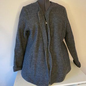 Eileen Fisher Wool Zipper Cardigan Jacket